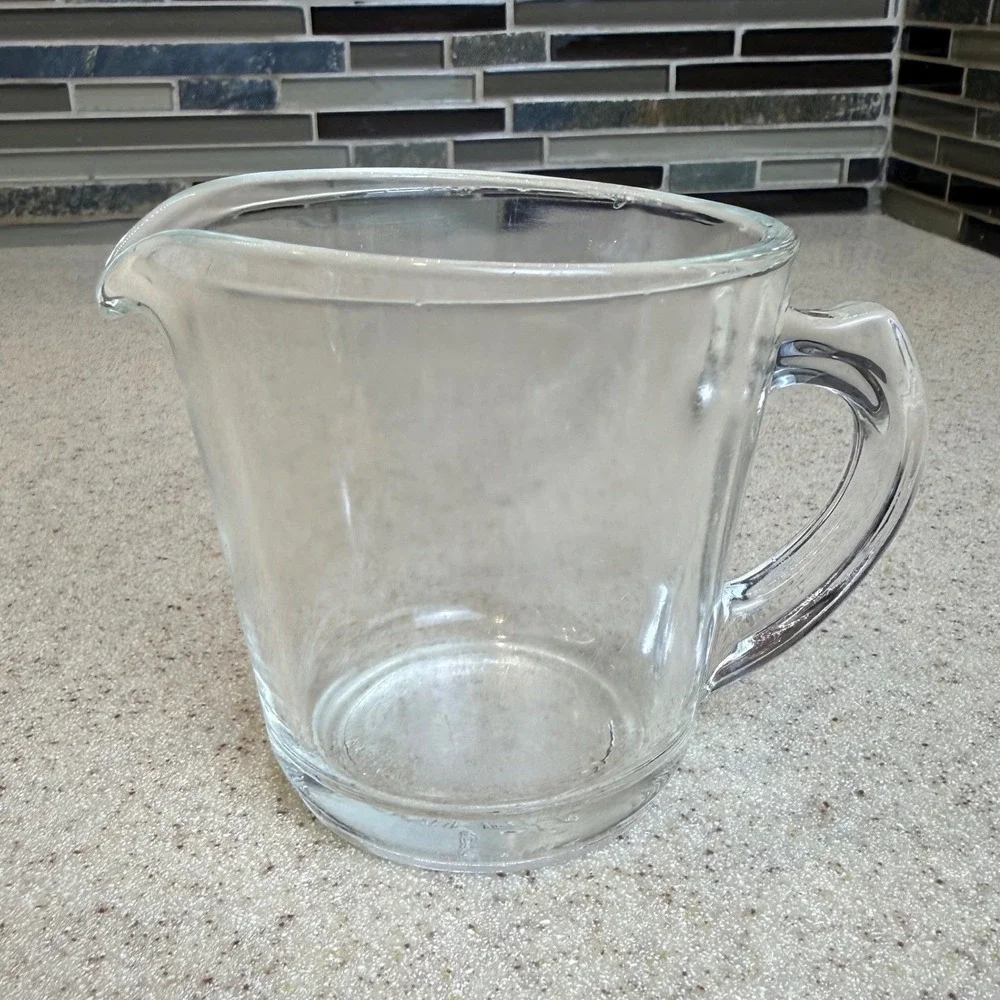 Vintage Pyrex #508 Clear Glass Measuring Cup D-Handle w/ spout 8oz Retro Kitchen